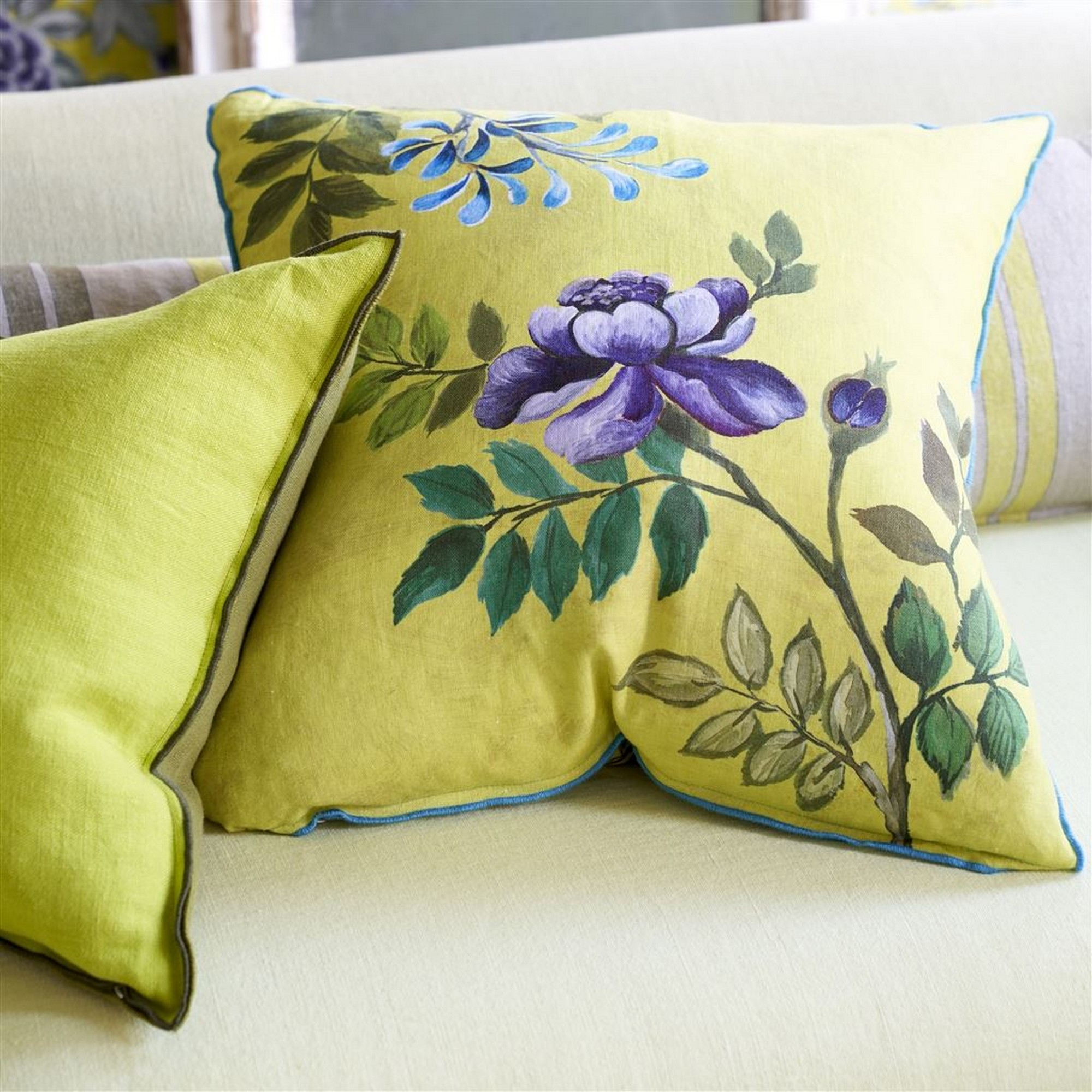 Porcelaine De Chine Cushion By Designers Guild In Alchemilla Yellow